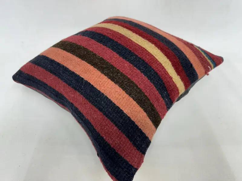 18x18 Red Pillow Cover, Kilim Pillow Cover, Boho Pillow Sham Cover, Pillow Sham, Handmade Rug Seat Pillow Cover, Antique Pillows - 6