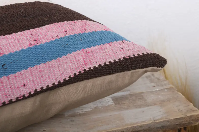 Pillow, Kilim Cushion Sham, Gift Pillow, Home Decor Pillow, 12x24 Brown Pillow, Custom Pillow Sham, Office Chair Pillow Cover - 6