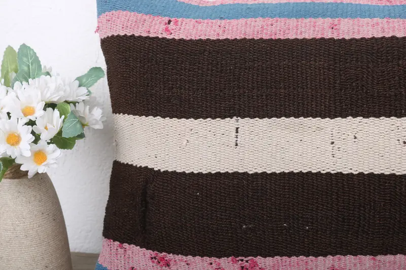 Pillow, Kilim Cushion Sham, Gift Pillow, Home Decor Pillow, 12x24 Brown Pillow, Custom Pillow Sham, Office Chair Pillow Cover - 3