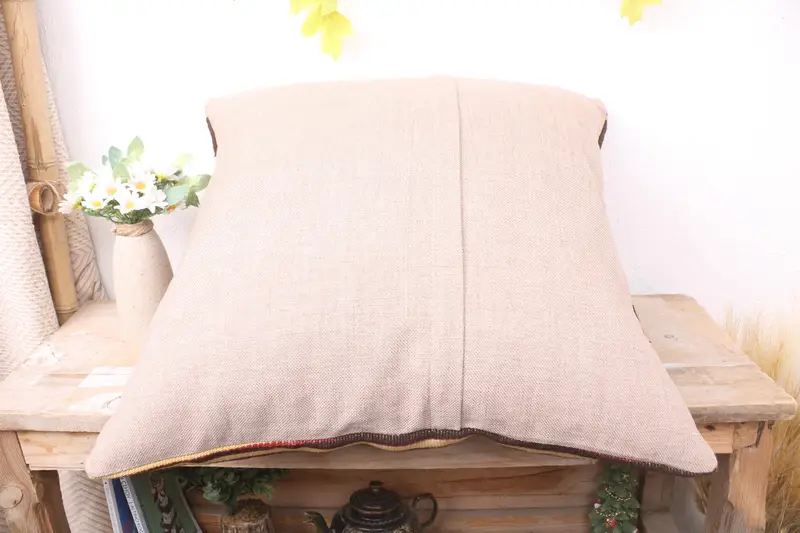 Shabby Chic Pillow Sham, 20x20 Brown Pillow, Kilim Cushion Sham, Anatolian Pillow Sham, Cushion Case, Pillow for Couch, Vintage Kilim Throw Pillow - 7