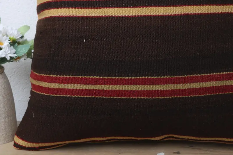 Shabby Chic Pillow Sham, 20x20 Brown Pillow, Kilim Cushion Sham, Anatolian Pillow Sham, Cushion Case, Pillow for Couch, Vintage Kilim Throw Pillow - 3