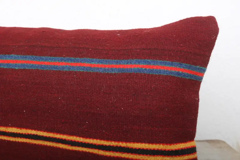 12x24 Red Pillow Sham, Pillow Sham, Kilim Cushion Sham, Comfy Throw Pillow Case, Bolster Throw Pillow Case, Turkish Kilim Pillow, Home Decor Pillow - 5