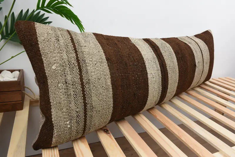Kilim Pillow, Cushion Case, 16x48 Beige Cushion, Gift Pillow, Turkish Pillow, Pattern Throw Pillow Cover, Pattern Throw Cushion Cover - 4