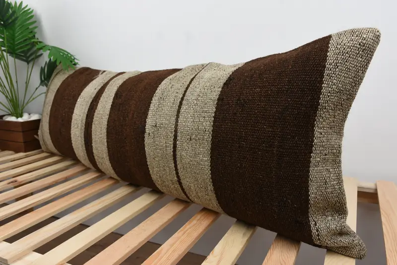 Kilim Pillow, Cushion Case, 16x48 Beige Cushion, Gift Pillow, Turkish Pillow, Pattern Throw Pillow Cover, Pattern Throw Cushion Cover - 5