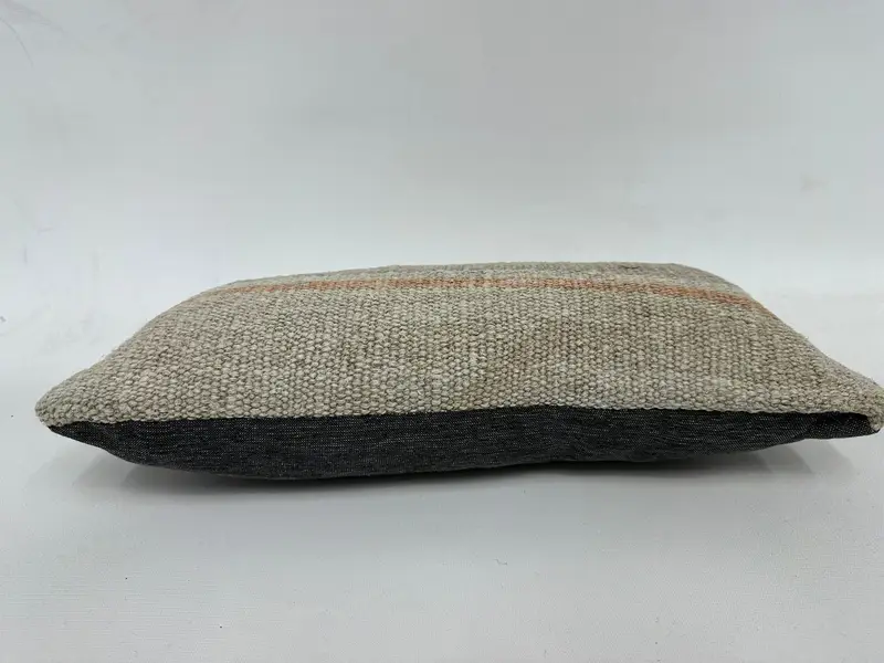 8x16 Gray Pillow Sham, Kilim Cushion Sham, Handmade Rug Seat Cushion Case, Turkish Kilim Pillow, Cushion Cover, Throw Kilim Pillow - 5