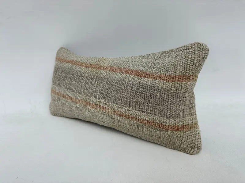 8x16 Gray Pillow Sham, Kilim Cushion Sham, Handmade Rug Seat Cushion Case, Turkish Kilim Pillow, Cushion Cover, Throw Kilim Pillow - 4