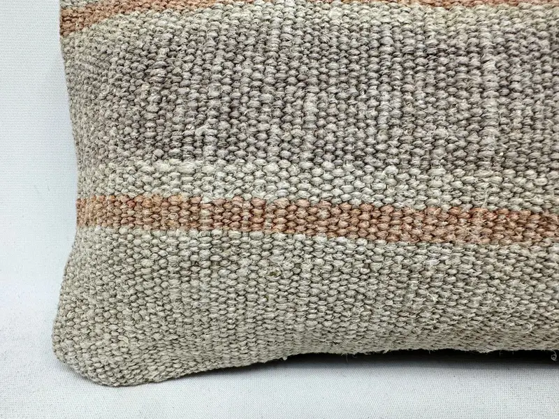 8x16 Gray Pillow Sham, Kilim Cushion Sham, Handmade Rug Seat Cushion Case, Turkish Kilim Pillow, Cushion Cover, Throw Kilim Pillow - 2