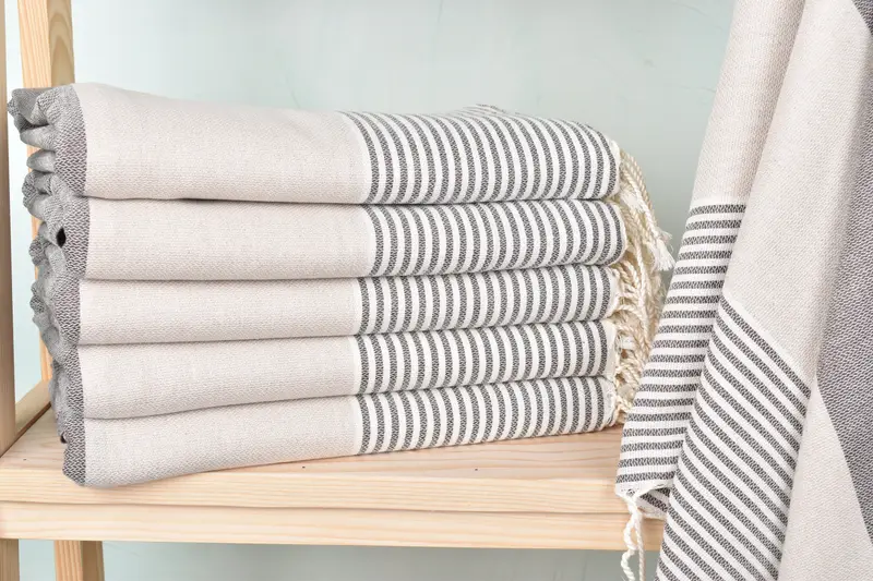 Peshtemal Towel, Gift For Her, Monogram Beach Towel, Personalized Wedding Gift For Couple, Summer Gift Ideas, 68x40 Cotton Striped Towel - 1