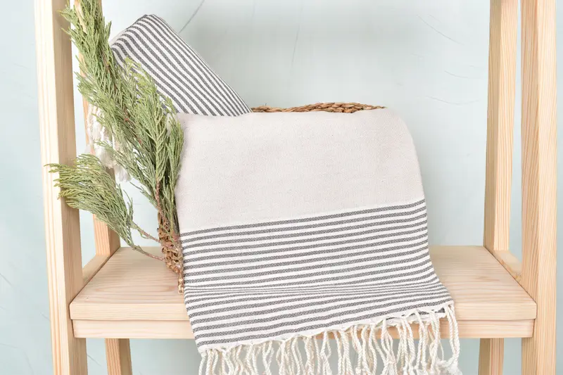 Peshtemal Towel, Gift For Her, Monogram Beach Towel, Personalized Wedding Gift For Couple, Summer Gift Ideas, 68x40 Cotton Striped Towel - 4