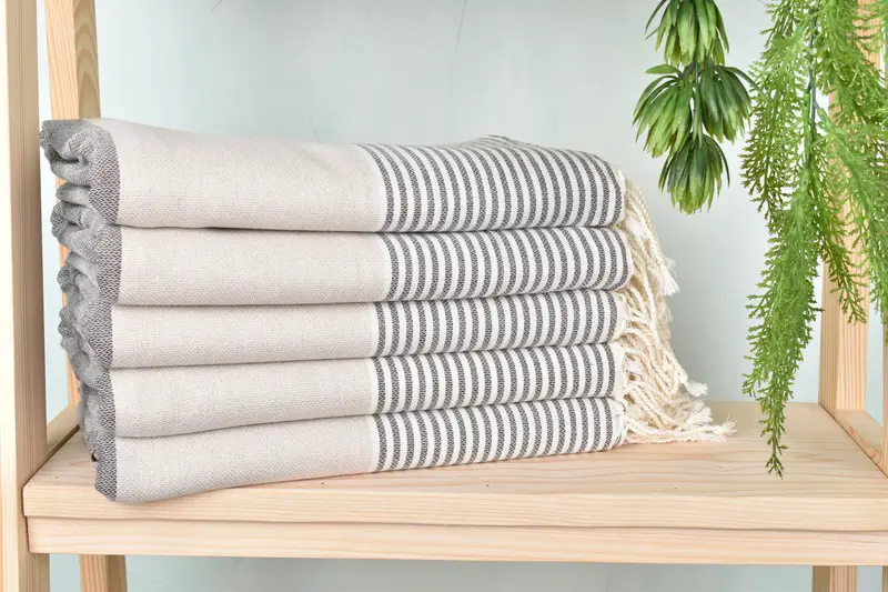 Peshtemal Towel, Gift For Her, Monogram Beach Towel, Personalized Wedding Gift For Couple, Summer Gift Ideas, 68x40 Cotton Striped Towel - 2