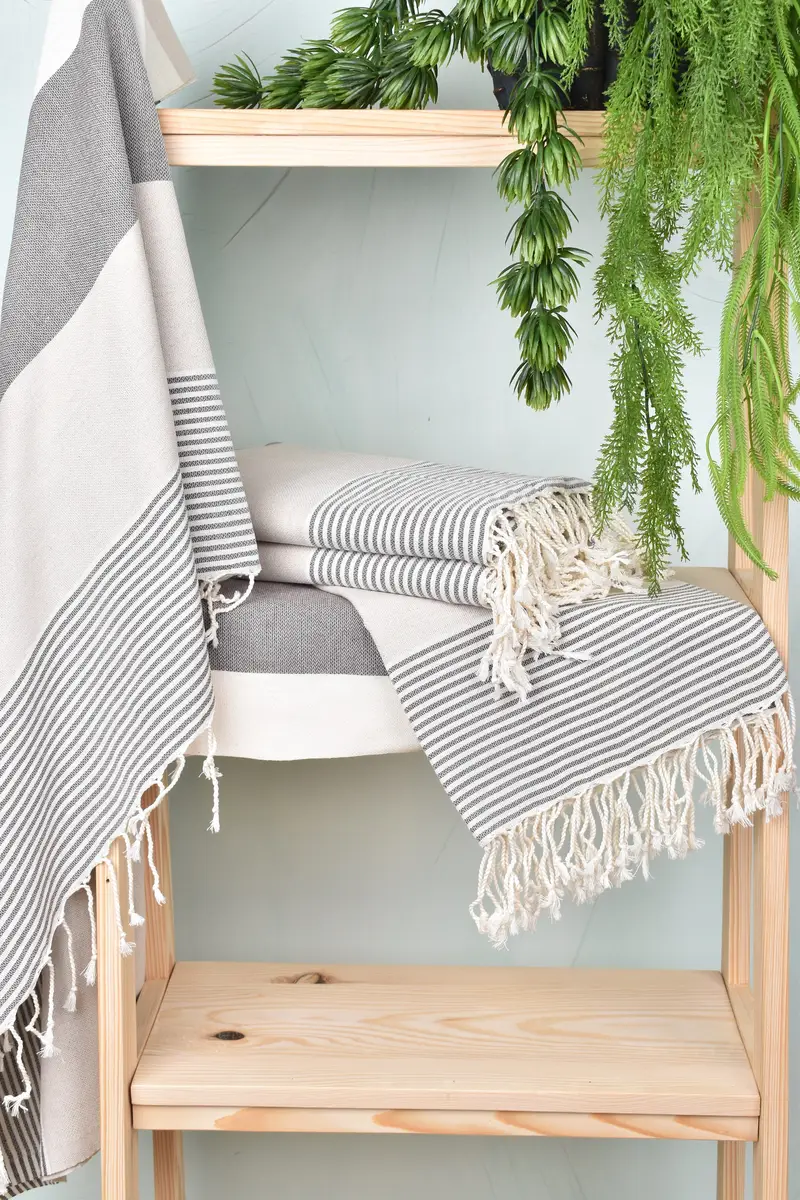 Peshtemal Towel, Gift For Her, Monogram Beach Towel, Personalized Wedding Gift For Couple, Summer Gift Ideas, 68x40 Cotton Striped Towel - 6