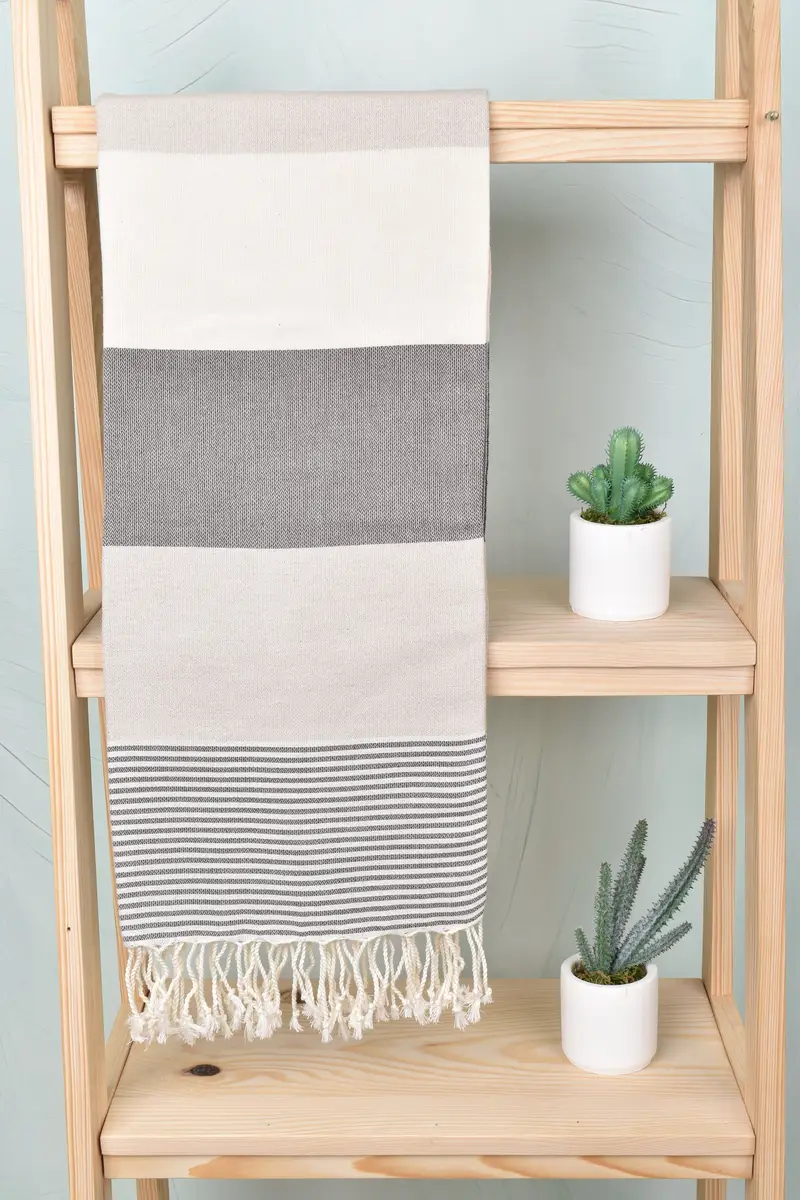 Peshtemal Towel, Gift For Her, Monogram Beach Towel, Personalized Wedding Gift For Couple, Summer Gift Ideas, 68x40 Cotton Striped Towel - 8