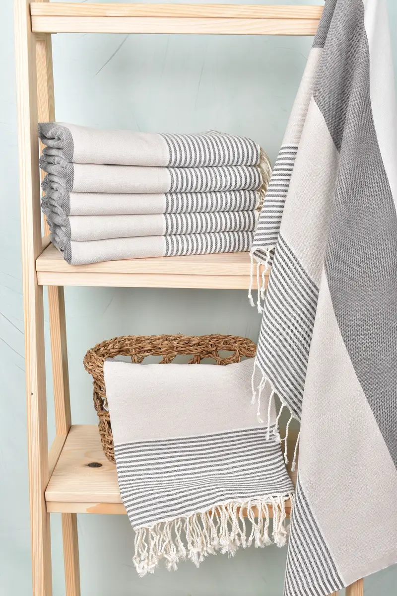 Peshtemal Towel, Gift For Her, Monogram Beach Towel, Personalized Wedding Gift For Couple, Summer Gift Ideas, 68x40 Cotton Striped Towel - 3
