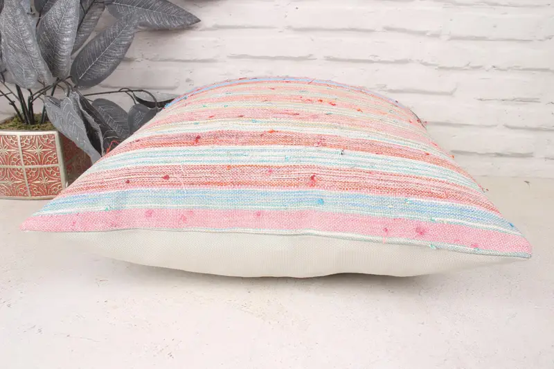 Pillow Cover, Living Room Throw Cushion, Handwoven Pillow Cover Pillow Case, Home Decor Pillow, 18x18 Red Cushion, Turkish Pillow, Antique Pillows - 5