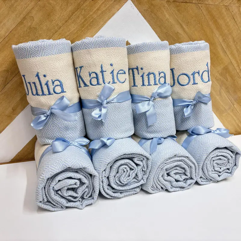 Personalized Turkish Beach Towel Beige, 40x70 Inches