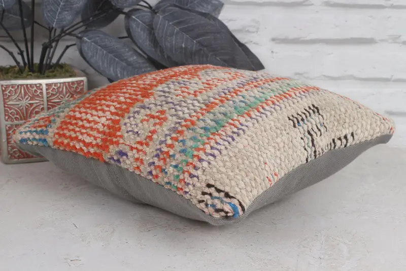 Pillow Case, Handmade Kilim Cushion, Gift Pillow, Toss Pillow Cover, 12x12 Red Pillow Case, Shabby Chic Pillow Case, Throw Kilim Pillow - 6