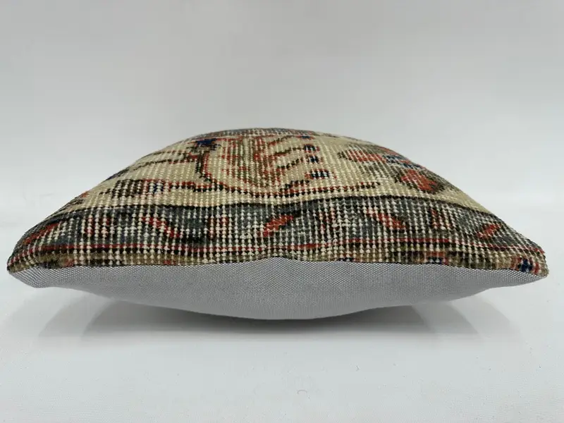 Vintage Kilim Pillow, Interior Designer Pillow, Shabby Chic Cushion, Cushion, Pillow for Sofa, 16x16 Beige Pillow Case - 5