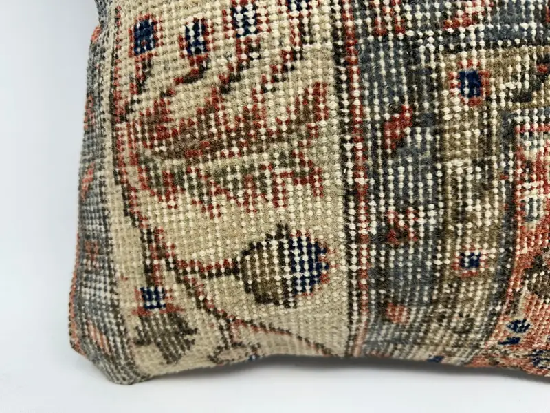 Vintage Kilim Pillow, Interior Designer Pillow, Shabby Chic Cushion, Cushion, Pillow for Sofa, 16x16 Beige Pillow Case - 2