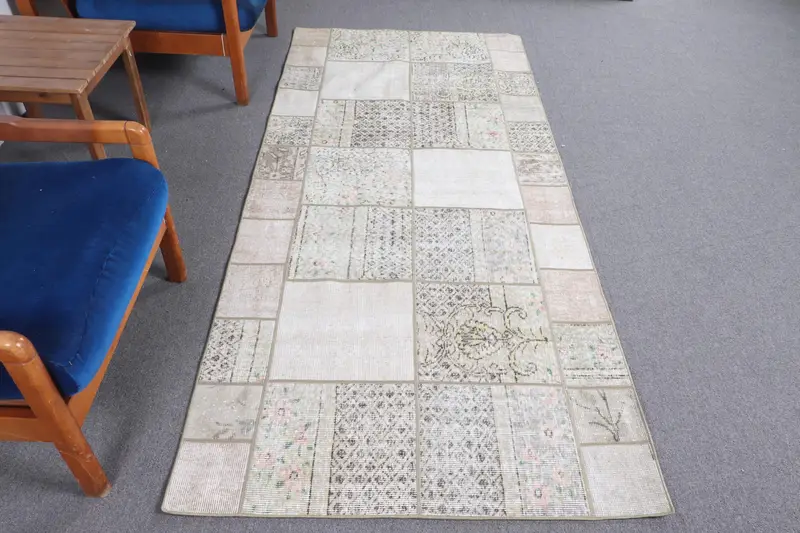 Bej Güneybatı Halısı, 3,5x7,9 ft Zarif Ev Dekoru