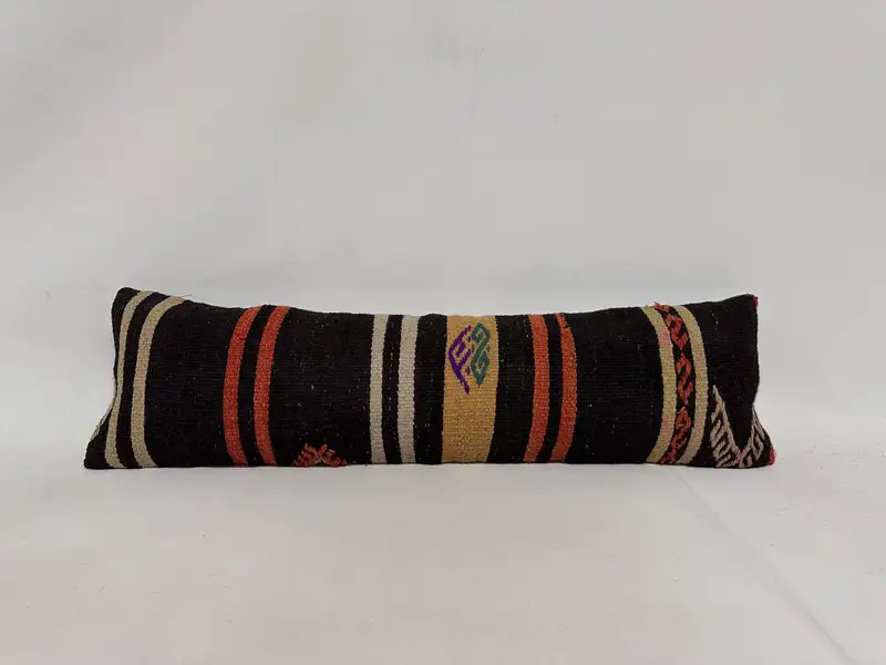 Pillow Case, Interior Designer Pillow, 12x43 Brown Cushion Case, Accent Throw Cushion Cover, Home Decor Pillow, Throw Kilim Pillow, Authentic Pillow - 1
