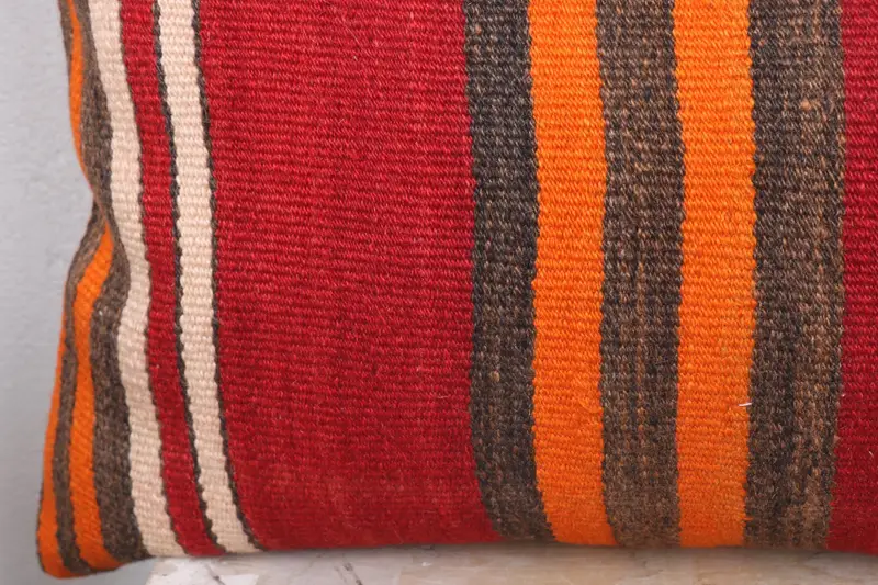 Ethnical Kilim Rug Pillow, Pillow Sham, Antique Pillows, Accent Throw Pillow Case, 16x36 Red Cushion Case, Interior Designer Pillow - 3