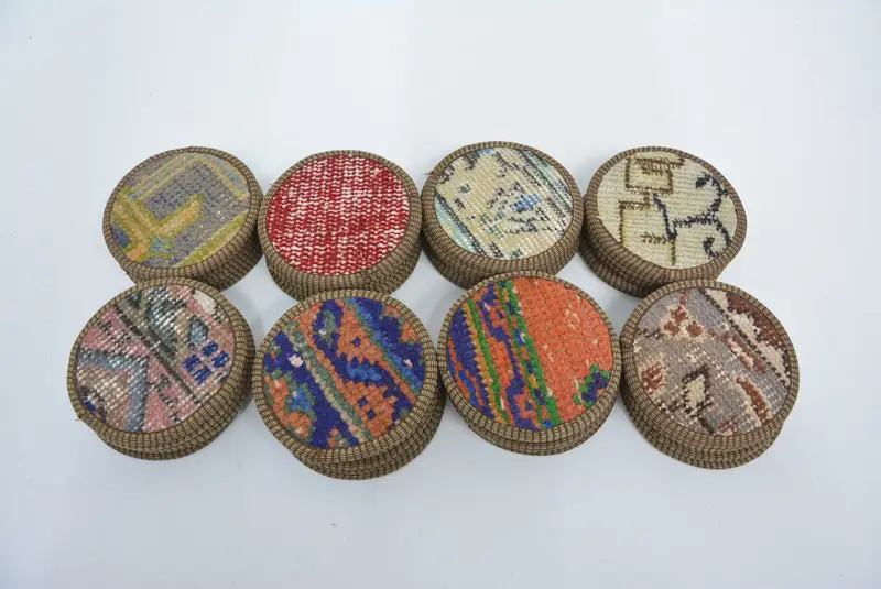 Set of Six Striped Coasters, Durable and Stylish Coaster Collection