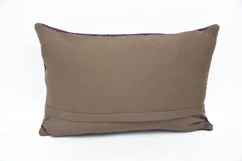 Vintage Pillow, Oriental Pillow, Pillow Cover, 16x24 Blue Pillow Sham, Kilim Cushion Sham, Kilim Rug Pillow Cover, Turkish Kilim Pillow - 6