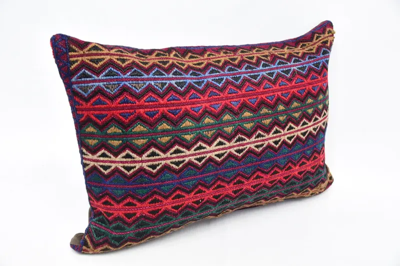Vintage Pillow, Oriental Pillow, Pillow Cover, 16x24 Blue Pillow Sham, Kilim Cushion Sham, Kilim Rug Pillow Cover, Turkish Kilim Pillow - 3