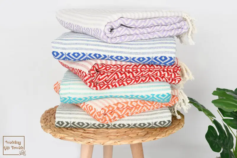 Diamond Turkish Cotton Towel Beige, 38x75 Inches