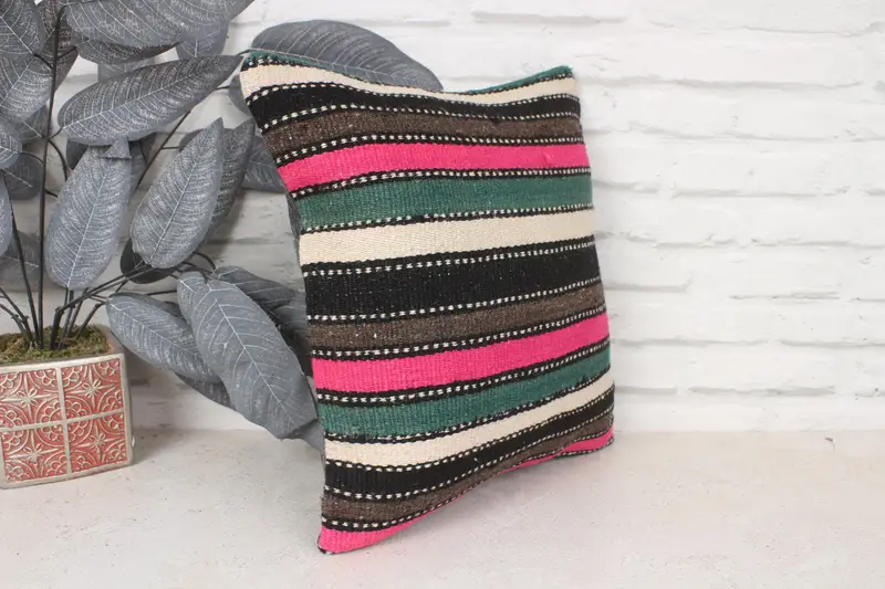 Indoor Pillow Sham, Pillow Sham, Boho Pillow, Ottoman Pillow, 14x14 Pink Pillow Cover, Pillow for Couch, Home Decor Pillow - 3