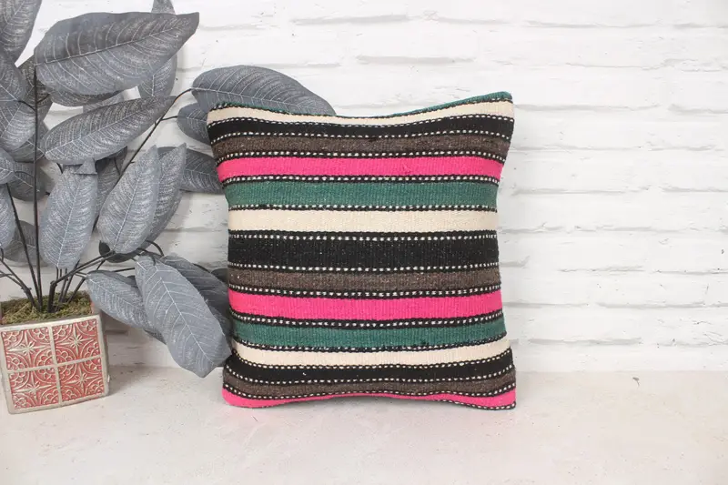 Indoor Pillow Sham, Pillow Sham, Boho Pillow, Ottoman Pillow, 14x14 Pink Pillow Cover, Pillow for Couch, Home Decor Pillow - 1