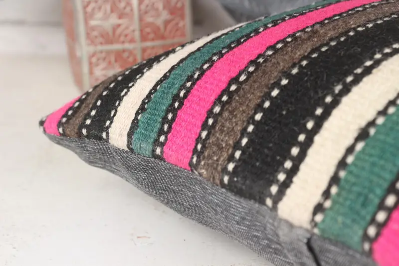 Indoor Pillow Sham, Pillow Sham, Boho Pillow, Ottoman Pillow, 14x14 Pink Pillow Cover, Pillow for Couch, Home Decor Pillow - 7