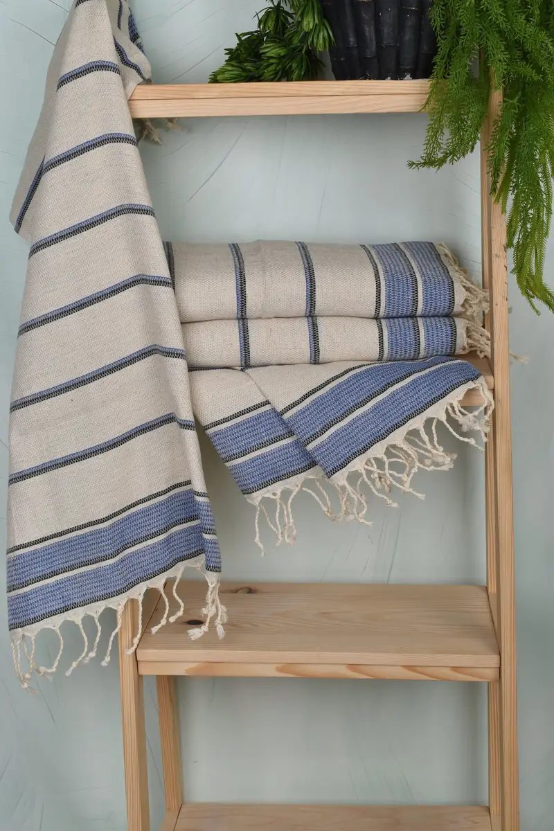 40x20 Linen Striped Towel, Beach Theme Bachelorette Party, Turkish Towel Hand Towel, Wedding Favors, Bridal Shower Gifts, Monogrammed Hand Towel - 6