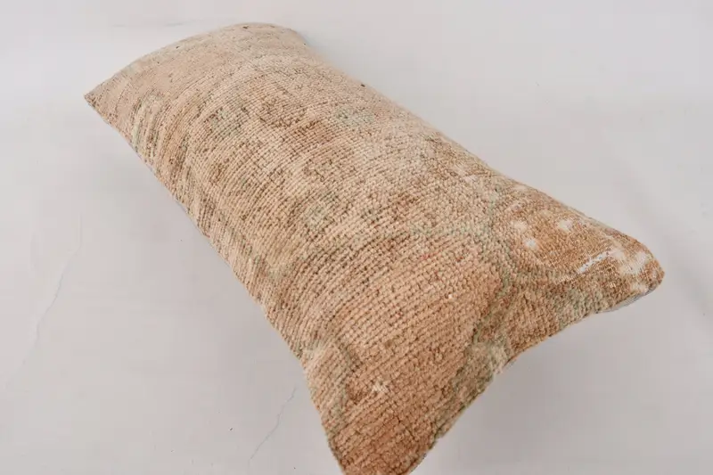 Boho Chic Pillow, Vintage Kilim Throw Pillow, Pillow Sham, Pillow for Couch, Boho Pillow Sham Cover, 12x24 Brown Cushion Cover - 6