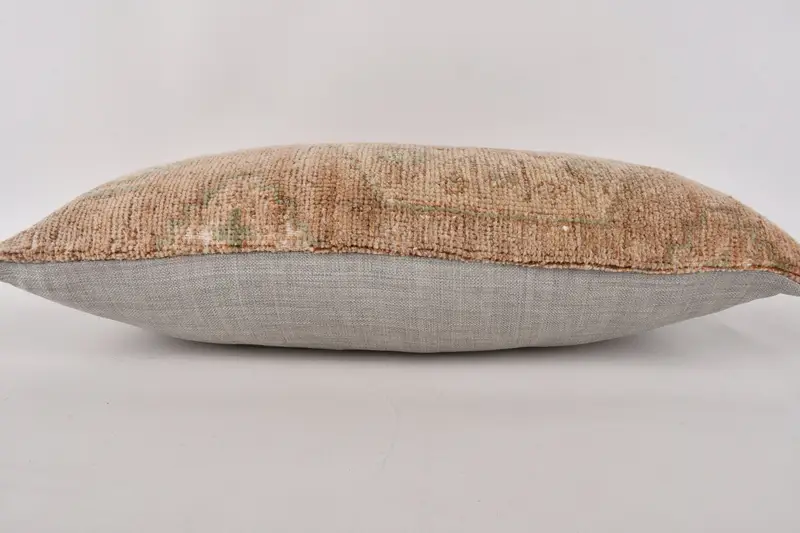 Boho Chic Pillow, Vintage Kilim Throw Pillow, Pillow Sham, Pillow for Couch, Boho Pillow Sham Cover, 12x24 Brown Cushion Cover - 5