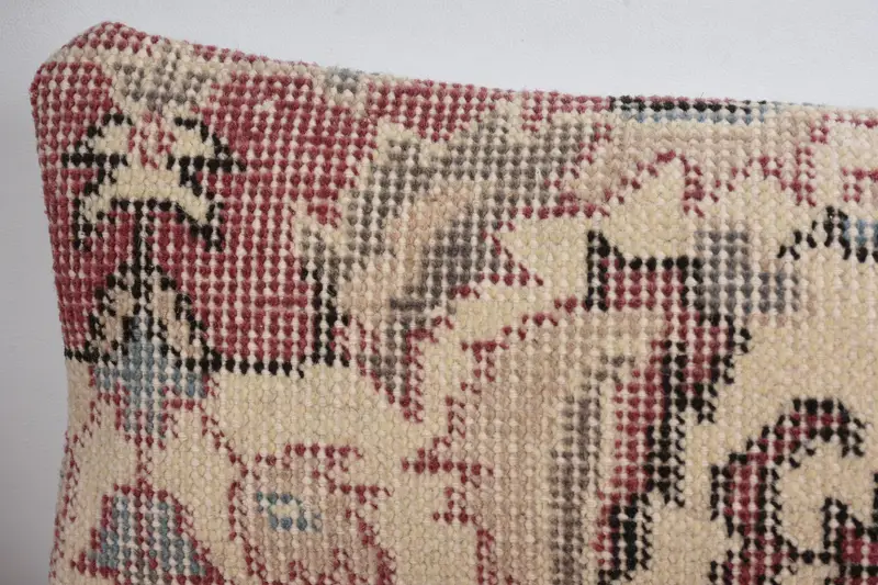 Handmade Throw Cushion, Boho Pillow, Antique Pillows, Vintage Kilim Pillow, Garden Pillow Sham, 8x16 Beige Cushion Cover, Pillow Cover - 2