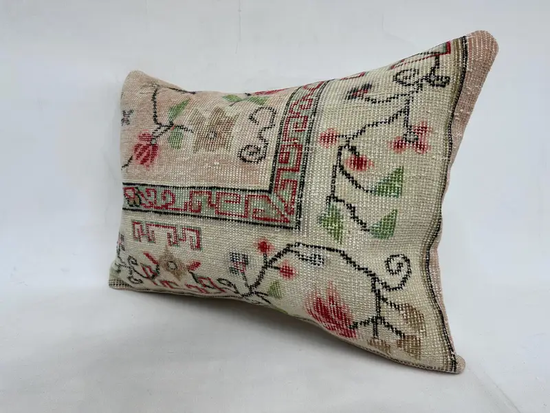 Sustainable Pillow Cover, Turkish Kilim Pillow, Cushion Cover, Vintage Pillow, Authentic Pillow Case, Pillow for Couch, 20x28 Beige Cushion - 4