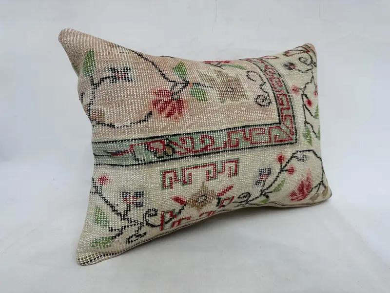 Sustainable Pillow Cover, Turkish Kilim Pillow, Cushion Cover, Vintage Pillow, Authentic Pillow Case, Pillow for Couch, 20x28 Beige Cushion - 3