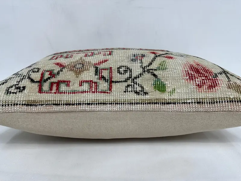 Sustainable Pillow Cover, Turkish Kilim Pillow, Cushion Cover, Vintage Pillow, Authentic Pillow Case, Pillow for Couch, 20x28 Beige Cushion - 5