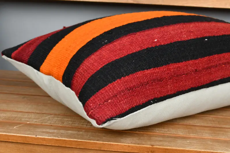 Farmhouse Pillow Sham, Vintage Kilim Pillow, Pillow Sham, Pillow for Sofa, 16x24 Red Pillow Cover, Handmade Throw Pillow Case, Antique Pillows - 4