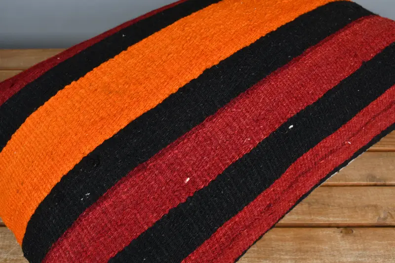 Farmhouse Pillow Sham, Vintage Kilim Pillow, Pillow Sham, Pillow for Sofa, 16x24 Red Pillow Cover, Handmade Throw Pillow Case, Antique Pillows - 3