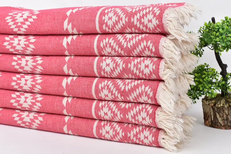 Organic Towel, Turkish Hand Towel, Handmade Gift, House Warming Gift, Monogram Hand Towel, 40x18 Cotton Kilim Towel, Monogrammed Hand Towel - 3