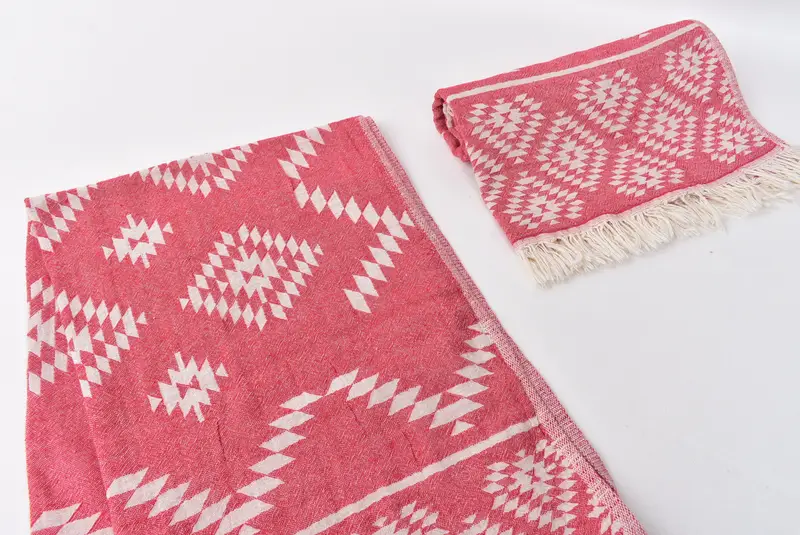 Organic Towel, Turkish Hand Towel, Handmade Gift, House Warming Gift, Monogram Hand Towel, 40x18 Cotton Kilim Towel, Monogrammed Hand Towel - 7