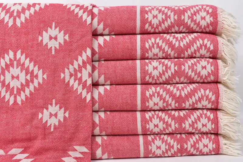 Organic Towel, Turkish Hand Towel, Handmade Gift, House Warming Gift, Monogram Hand Towel, 40x18 Cotton Kilim Towel, Monogrammed Hand Towel - 1