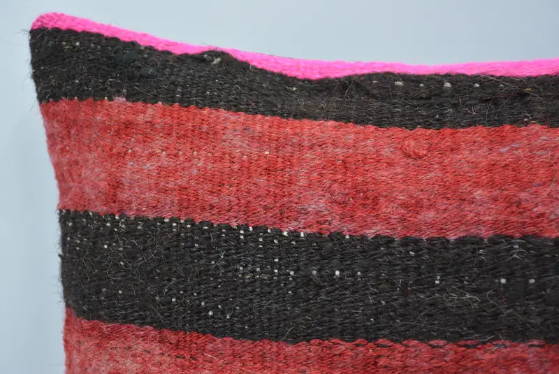 Pillow Case, Kilim Pillow, Handmade Kilim Cushion, Rustic Cushion, Oriental Cushion Cover, Pillow for Couch, 12x20 Red Pillow Cover - 2