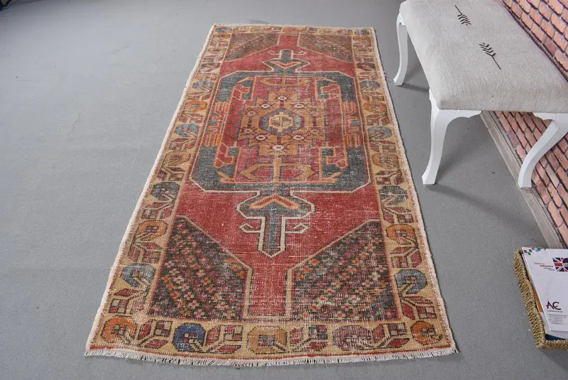 Kırmızı Güneybatı Halısı, 3,8x7,7 ft Canlı Dekor