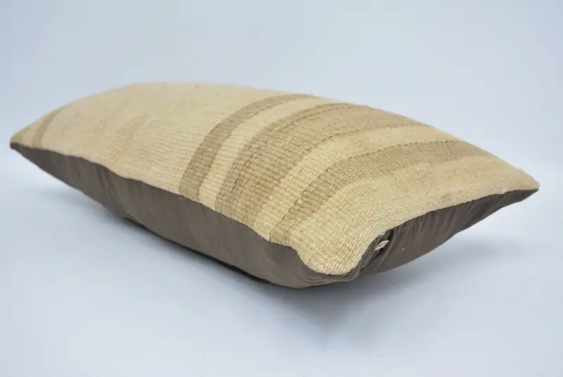 12x24 Beige Cushion Cover, Boho Pillow Sham Cover, Pillow Cover, Interior Designer Pillow, Kilim Pillow, Ikat Pillow Sham - 6