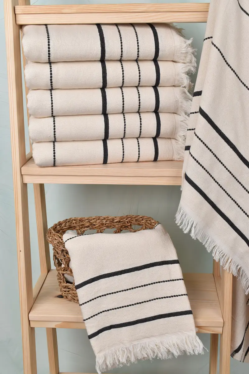 Lightweight towel, Sand-Resistant Peshtemal, Peshtemal Towel, 70x40 Cotton Striped Towel, Baby Boy Gift, Quick-dry peshtemal, Organic Cotton Towel - 3