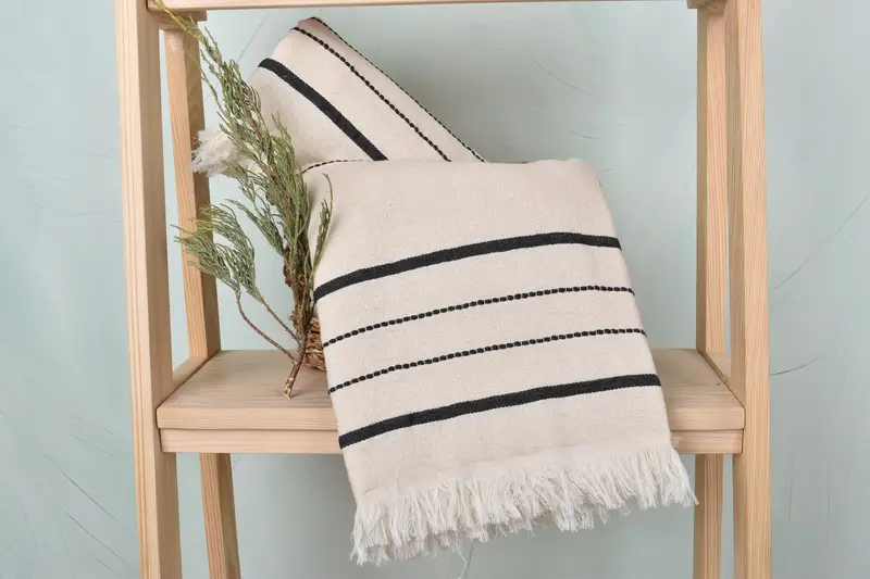Lightweight towel, Sand-Resistant Peshtemal, Peshtemal Towel, 70x40 Cotton Striped Towel, Baby Boy Gift, Quick-dry peshtemal, Organic Cotton Towel - 4