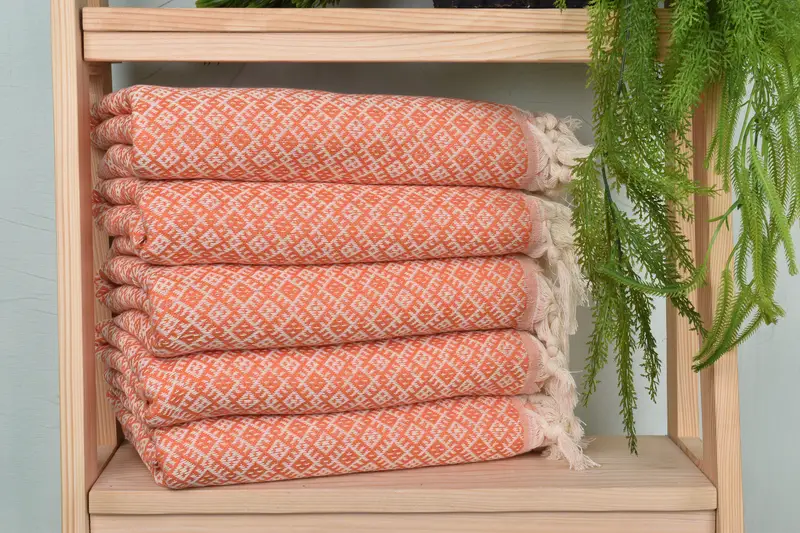 Spa Towel, Peshtemal, 70x40 Cotton Diamond Towel, Monogram Turkish Towel, Travel Towel, Turkish hand towel, Large Turkish Towel, Spa Gift Towel - 2